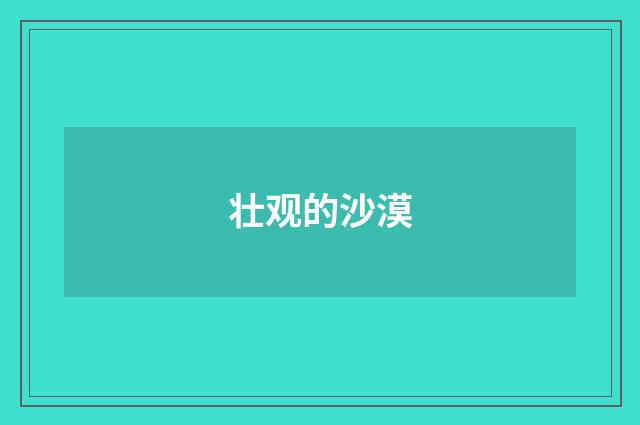 壮观的沙漠