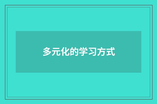 多元化的学习方式