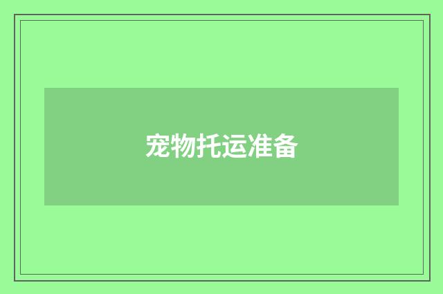 宠物托运准备