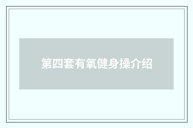 第四套有氧健身操介绍