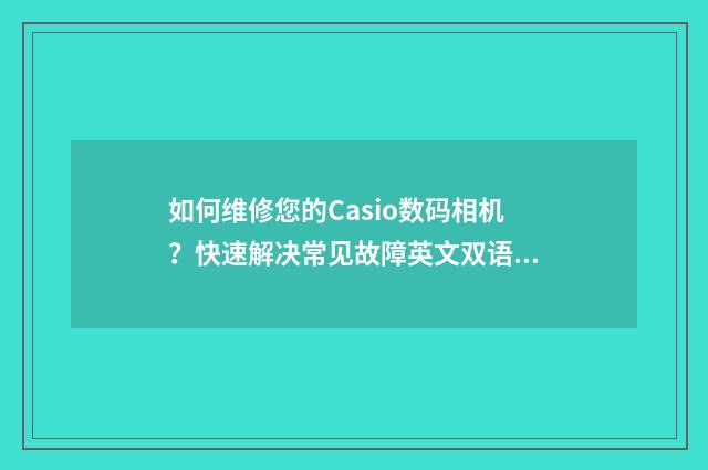 如何维修您的Casio数码相机?快速解决常见故障英文双语对照