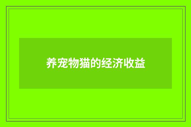 养宠物猫的经济收益