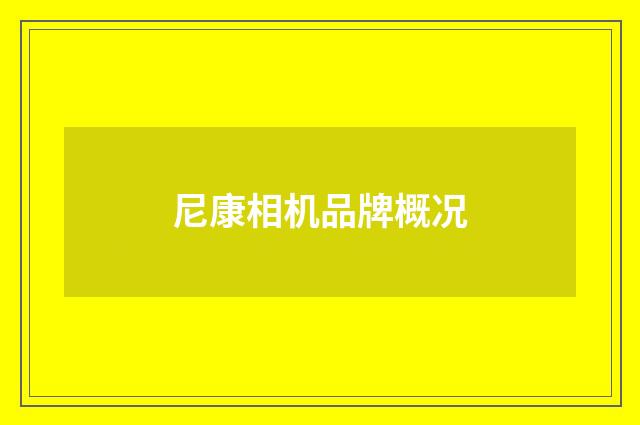 尼康相机品牌概况