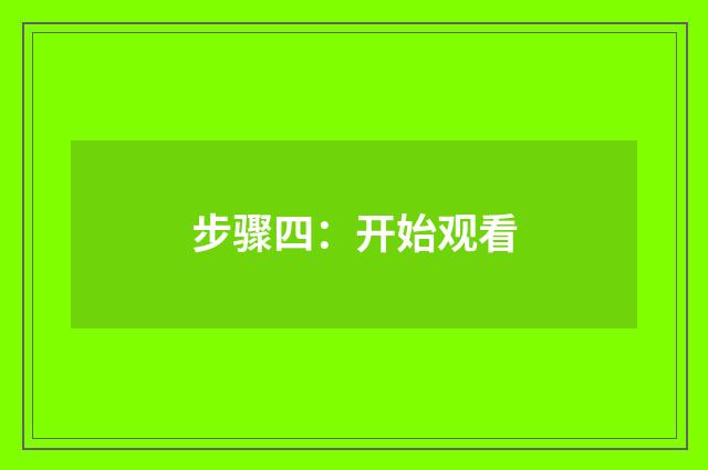 步骤四:开始观看