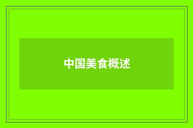 中国美食概述