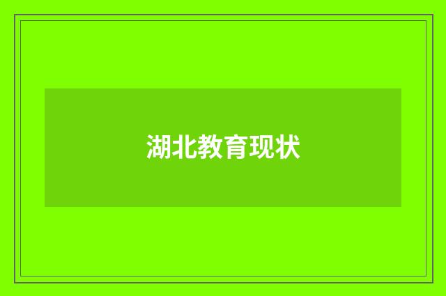 湖北教育现状
