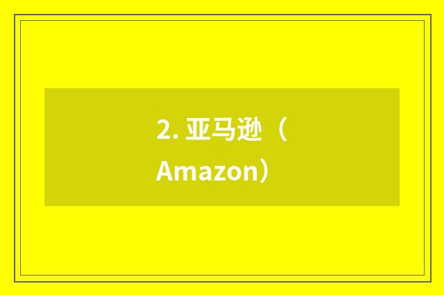 2. 亚马逊(Amazon)