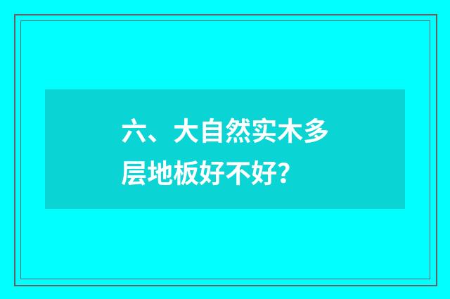 六、大自然实木多层地板好不好？