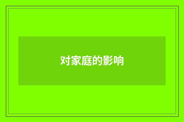 对家庭的影响