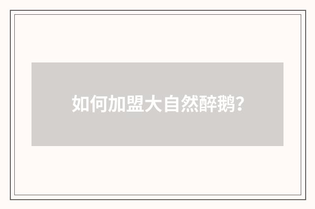 如何加盟大自然醉鹅?