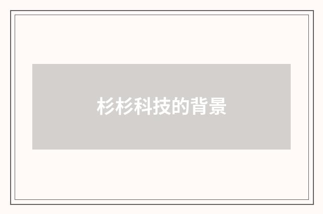 杉杉科技的背景