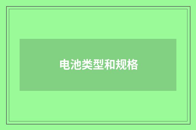 电池类型和规格
