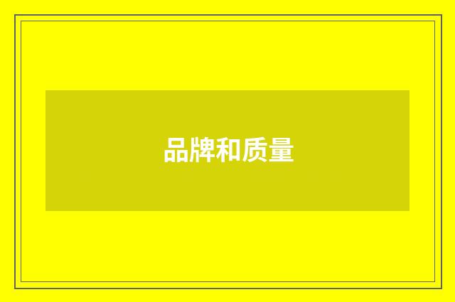 品牌和质量
