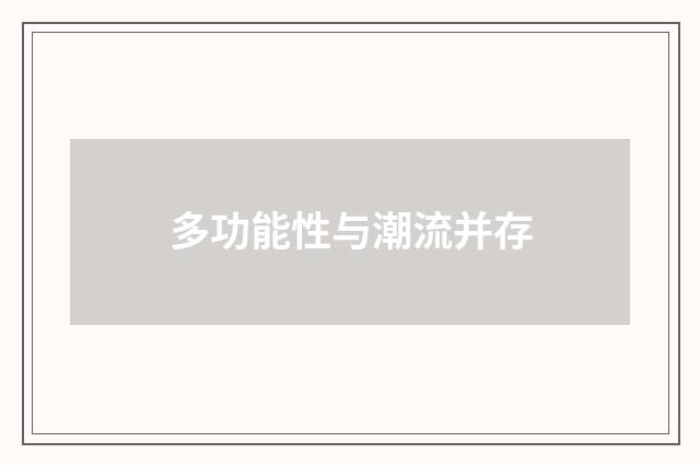 多功能性与潮流并存