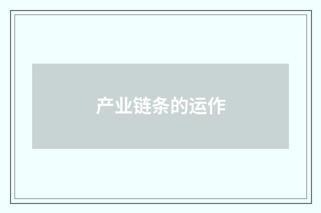 产业链条的运作