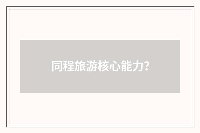 同程旅游核心能力?