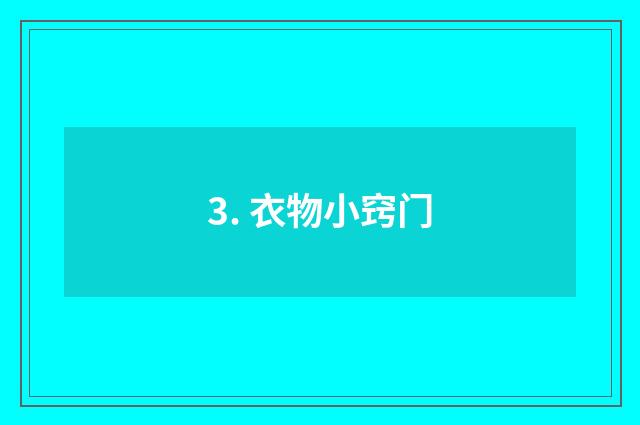 3. 衣物小窍门