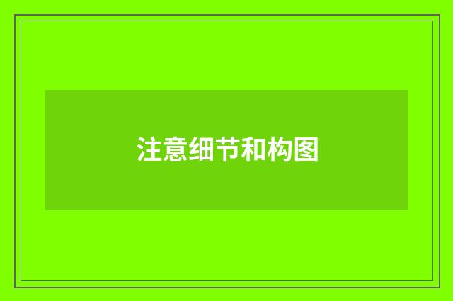 注意细节和构图