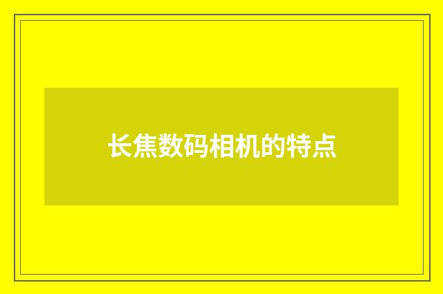 长焦数码相机的特点