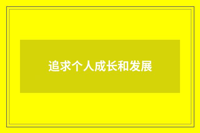 追求个人成长和发展