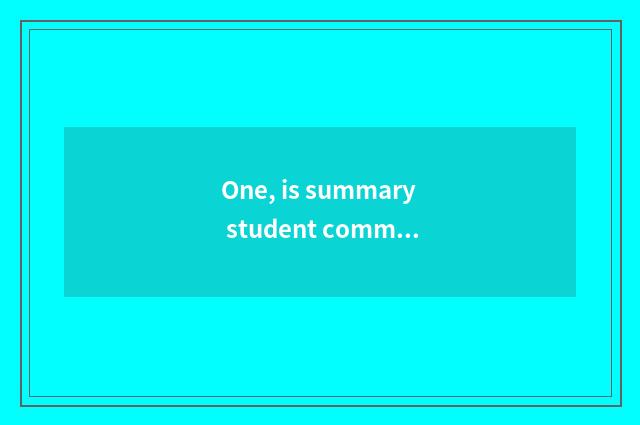 One, is summary student common mental health problem?
