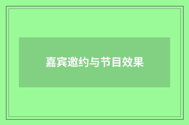 嘉宾邀约与节目效果