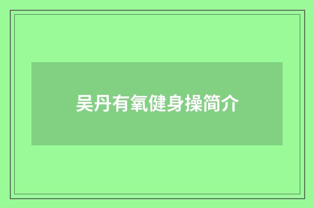 吴丹有氧健身操简介