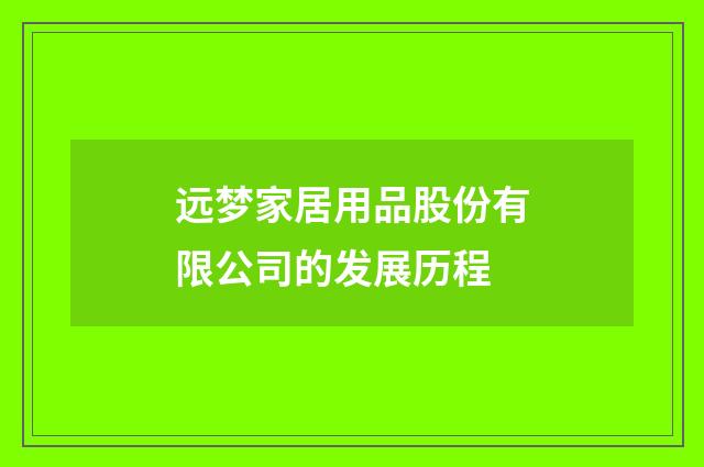 远梦家居用品股份有限公司的发展历程