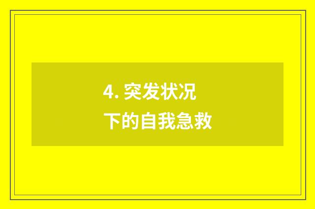 4. 突发状况下的自我急救