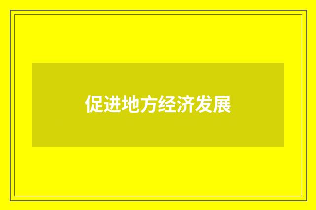 促进地方经济发展