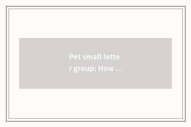 Pet small letter group: How manage effectively and operation