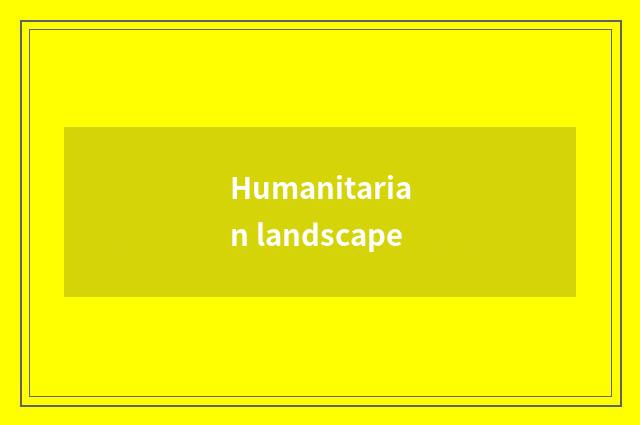 Humanitarian landscape