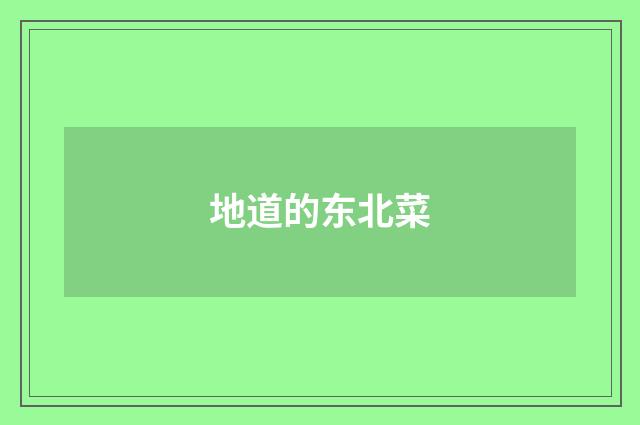 地道的东北菜