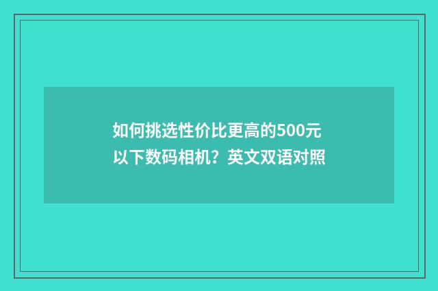 如何挑选性价比更高的500元以下数码相机?英文双语对照
