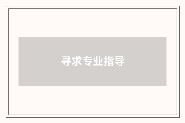 寻求专业指导