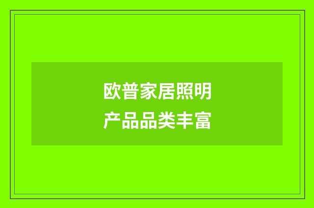 欧普家居照明产品品类丰富