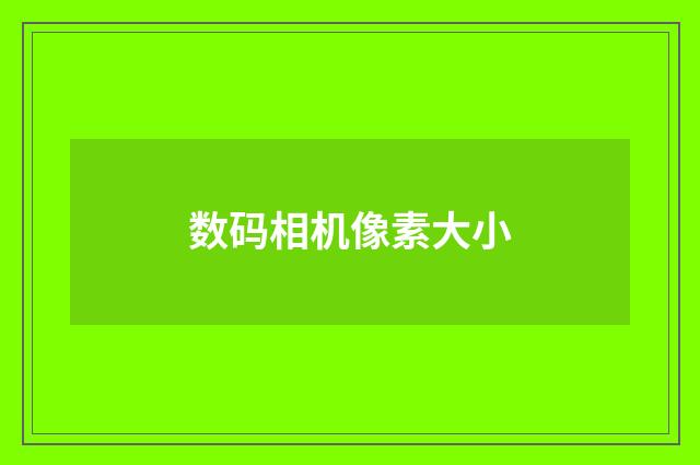 数码相机像素大小