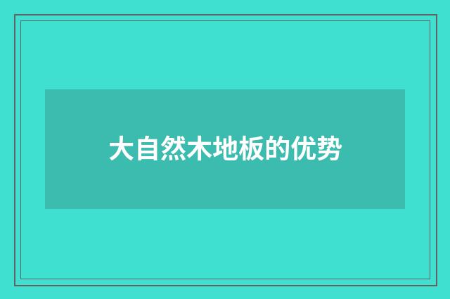 大自然木地板的优势
