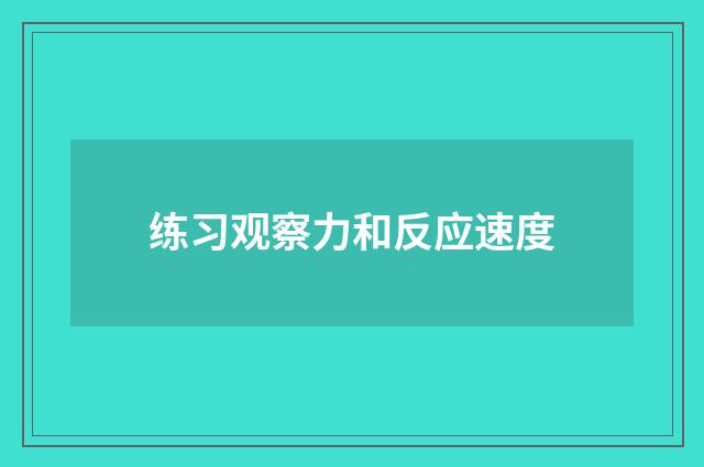 练习观察力和反应速度