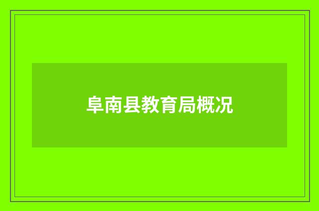 阜南县教育局概况