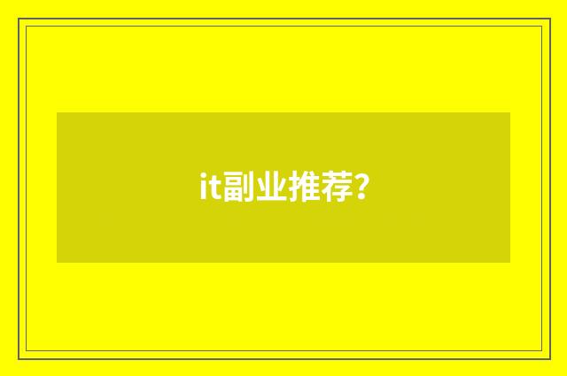 it副业推荐?