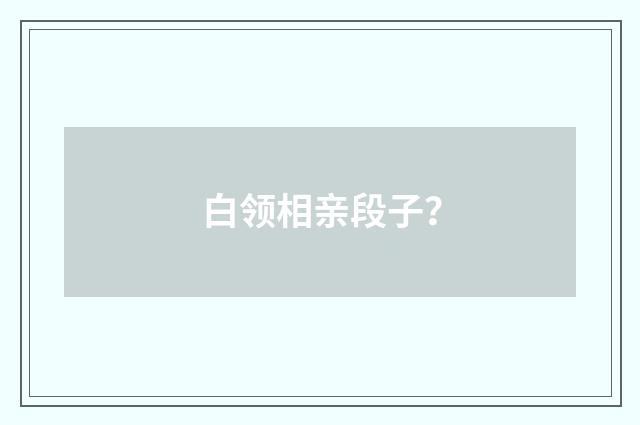 白领相亲段子?
