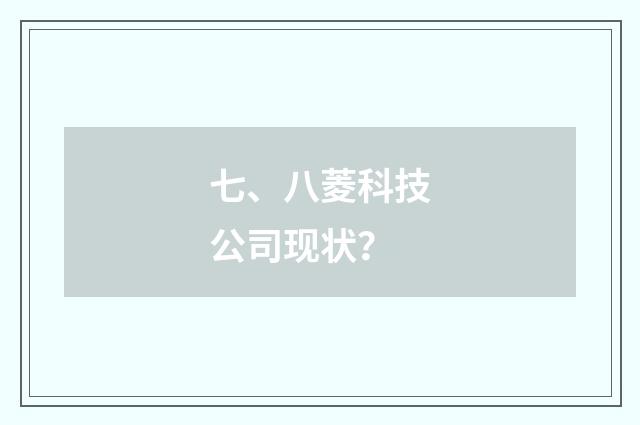 七、八菱科技公司现状？