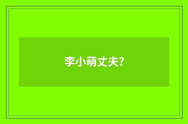 李小萌丈夫?