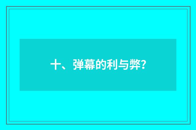 十、弹幕的利与弊?