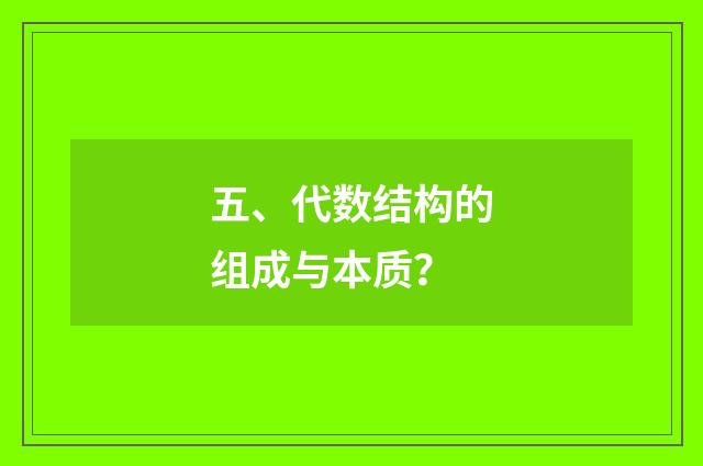 五、代数结构的组成与本质？
