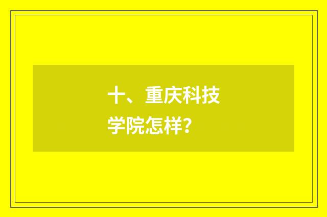 十、重庆科技学院怎样?