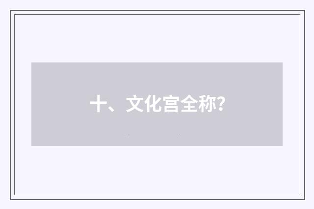 十、文化宫全称?
