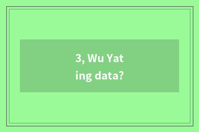 3, Wu Yating data?