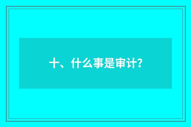 十、什么事是审计?
